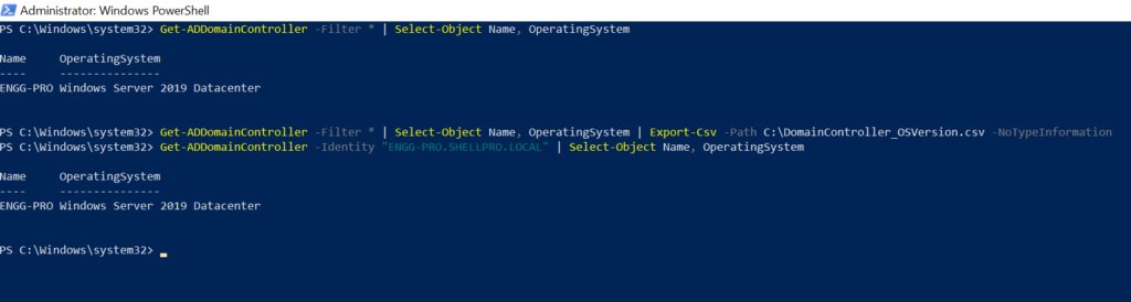 Find Domain Controller OS Versions Using PowerShell