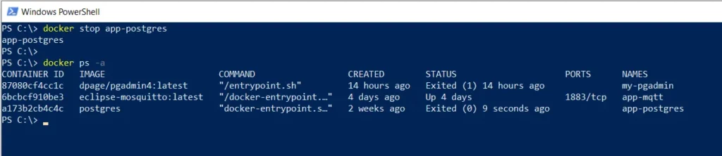 Stop a Running Docker Container