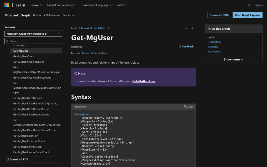 Get-MgUser Basics