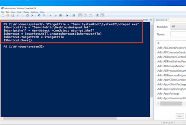 Create a Shortcut on the User Desktop using PowerShell